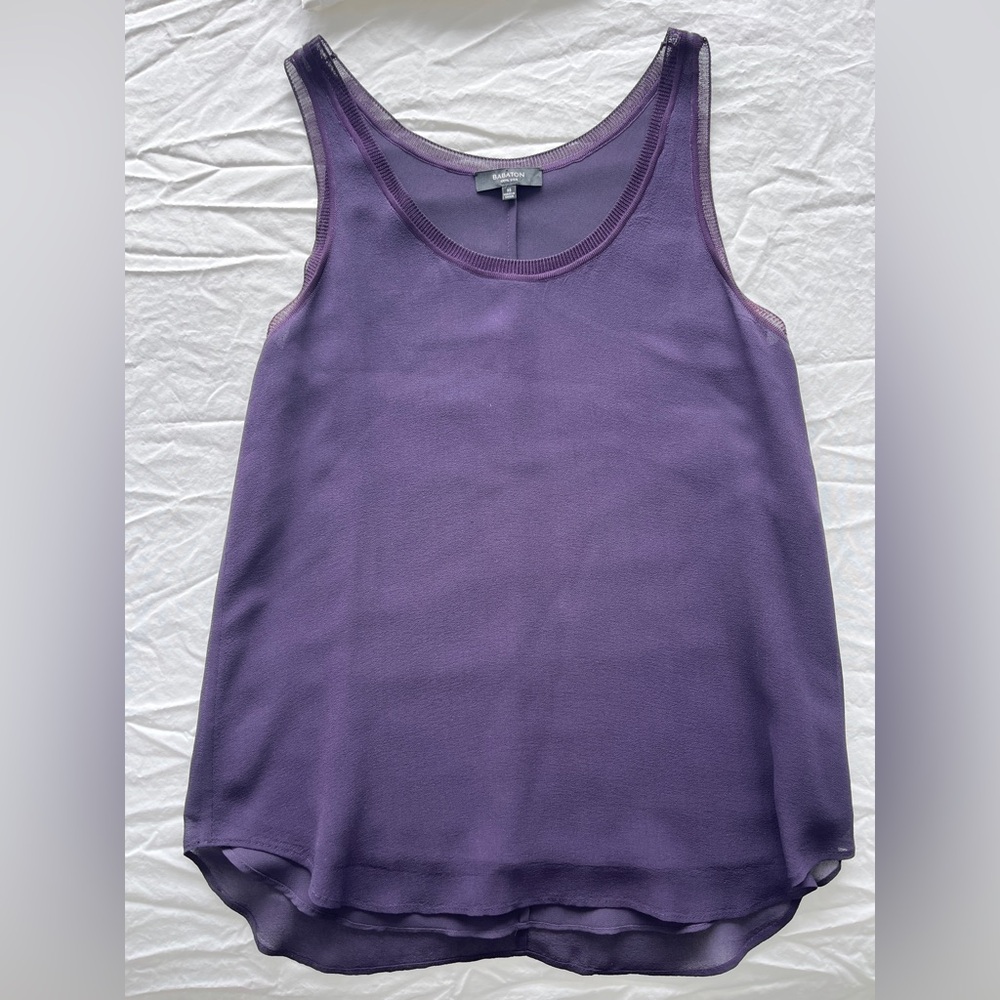 Purple silk shit aritzia